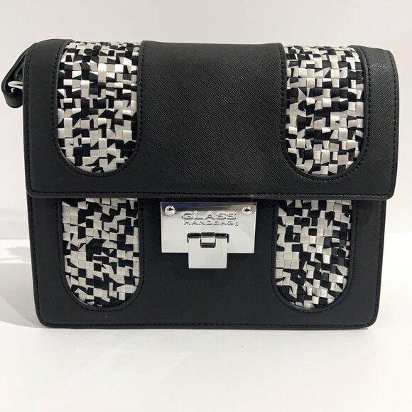Glass Handbag Black Pixel Mosaic Cross-Body Bag - Picture 1 of 6